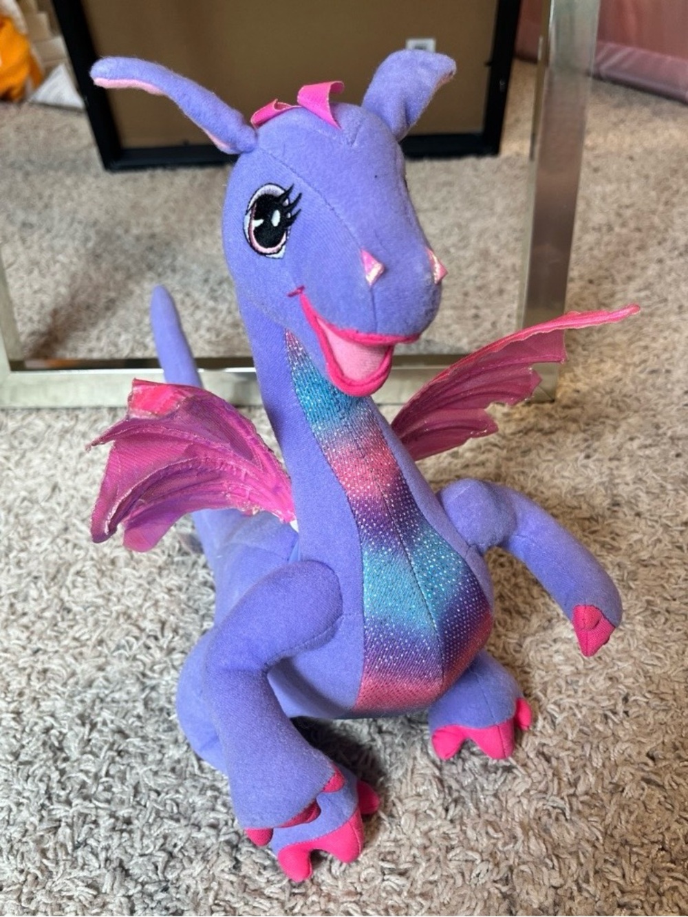 2004 Barbie Rapunzel Penelope Purple Dragon That Talks
